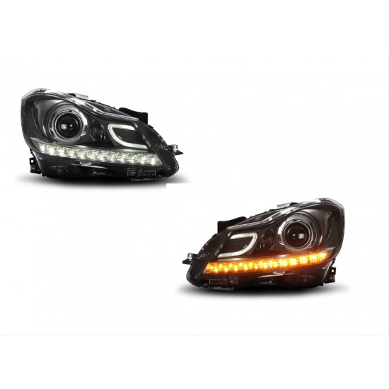 W204 c serısı(makyajlı kasa)  ıçın uyumlu led far - dolu   (halojen farlı model  için)