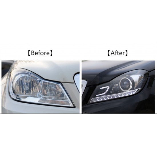 W204 c serısı(makyajlı kasa)  ıçın uyumlu led far - dolu   (halojen farlı model  için)