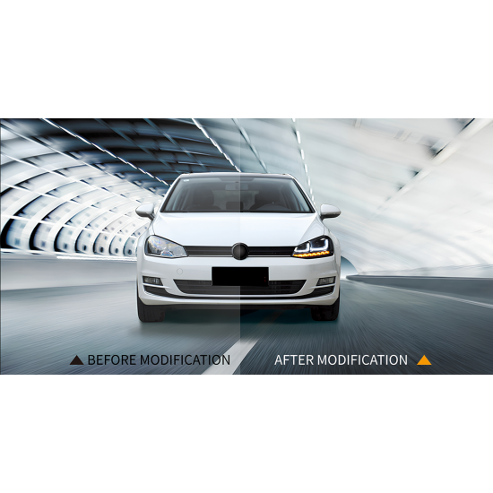 Golf 7 mk7 2012-2018 u led far gtı kırmızı