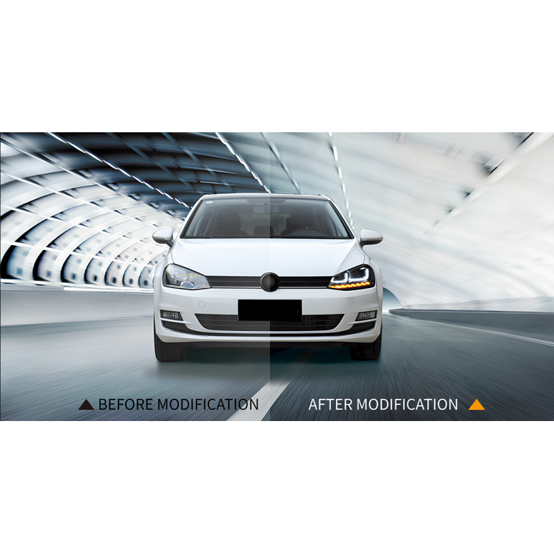 Golf 7 mk7 2012-2018 u led far gtı kırmızı