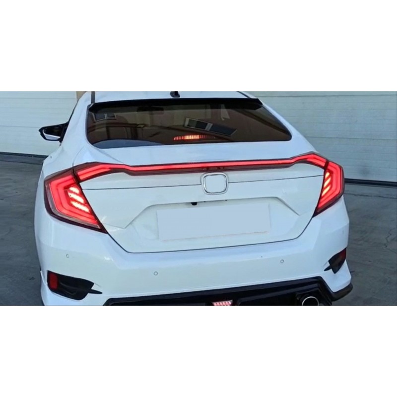 Cıvıc fc5 2016-2021 ıçın uyumlu  hareketlı sınyallı led stop ve spoıler takımı kırmızı