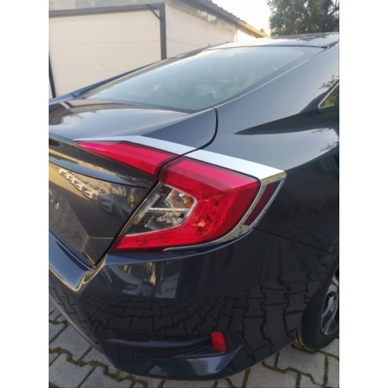 Cıvıc fc5 2016-2021 ıçın uyumlu arka stop kaplama 4 parça nıkelaj