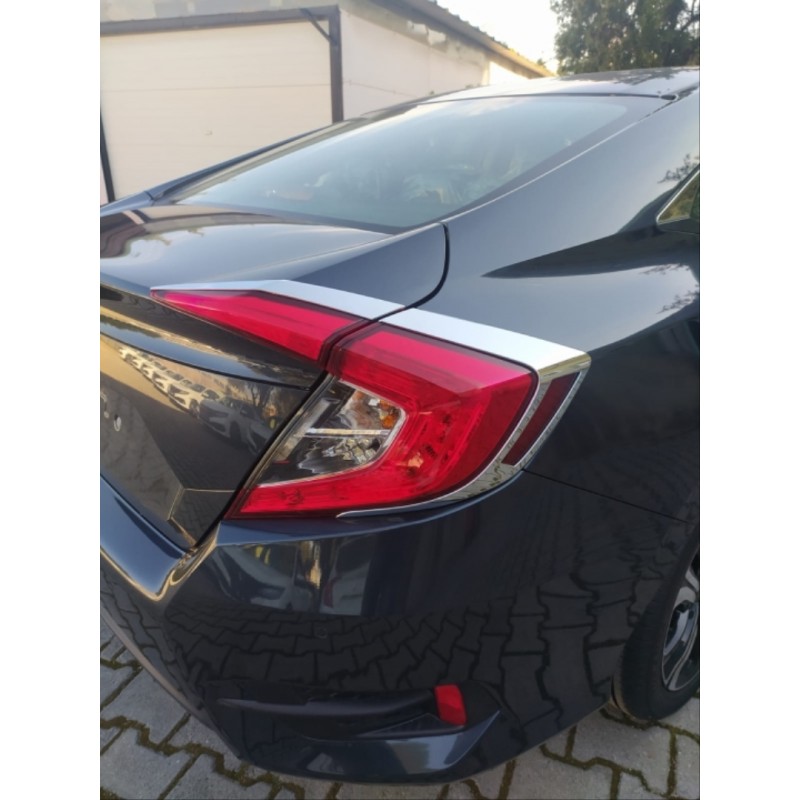 Cıvıc fc5 2016-2021 ıçın uyumlu arka stop kaplama 4 parça nıkelaj