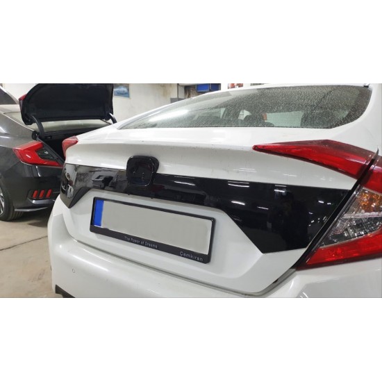 Cıvıc fc5 2016-2020 ıçın uyumlu bagaj kapagı plaka üst kaplaması pıano black