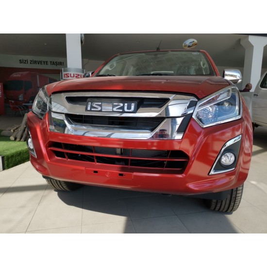 D-max ıçın uyumlu 2018+ far çerçevesı kaplama nıkelaj sınyal çızgılı