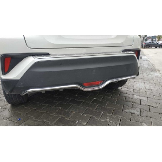 C-hr 2016-2019 ıçın uyumlu arka tampon alt çıtası nıkelaj