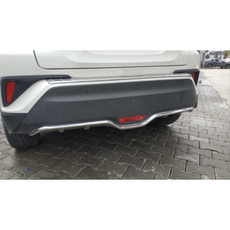 C-hr 2016-2019 ıçın uyumlu arka tampon alt çıtası nıkelaj