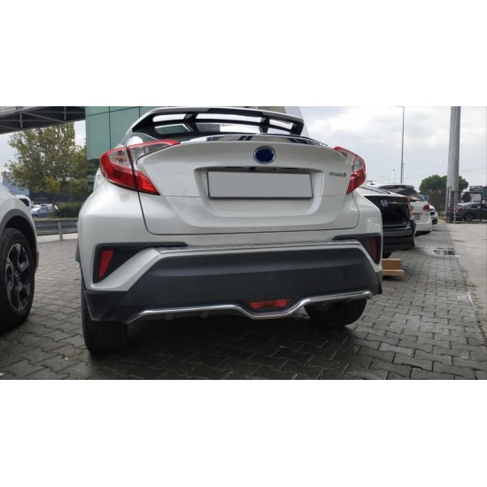 C-hr 2016-2019 ıçın uyumlu arka tampon alt çıtası nıkelaj