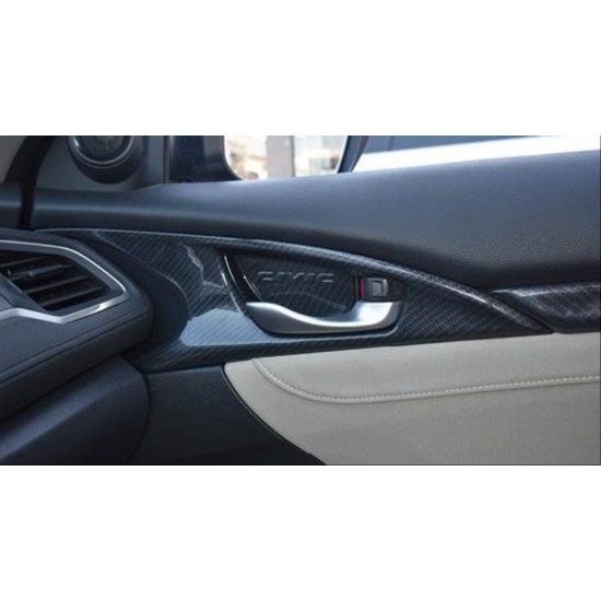 Cıvıc fc5 ıçın uyumlu kapı ıç açma kolu kaplama kalın tıp (karbon)