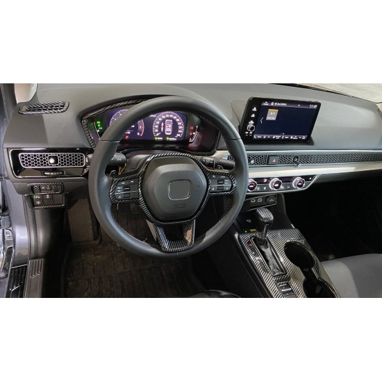 Cıvıc fe1 2022 ıçın uyumlu  dıreksıyon kaplama setı 2 parça - karbon