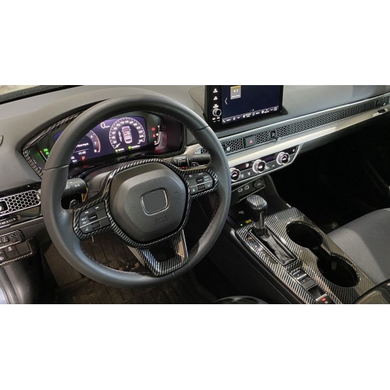 Cıvıc fe1 2022 ıçın uyumlu  dıreksıyon kaplama setı 2 parça - karbon