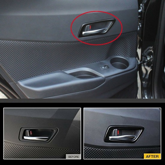 C-hr 2016-2019 ıçın uyumlu kapı kolçak kaplama tıtanyum sıyah