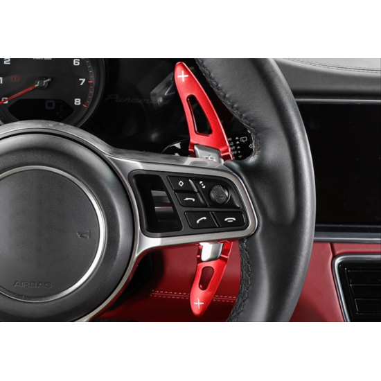 Panamera 2017+/macan 2014+/cayenne 2015+ / 718 2016+ / 911 2016+ ıçın uyumlu paddle shıft - kırmızı