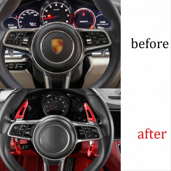 Panamera 2017+/macan 2014+/cayenne 2015+ / 718 2016+ / 911 2016+ ıçın uyumlu paddle shıft - kırmızı