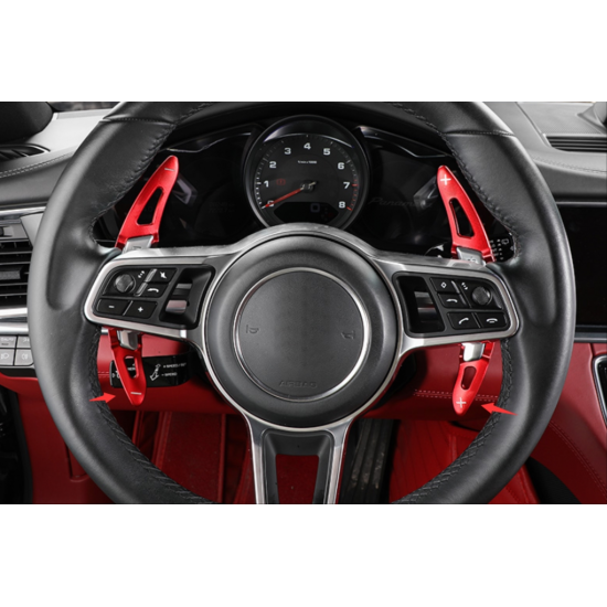 Panamera 2017+/macan 2014+/cayenne 2015+ / 718 2016+ / 911 2016+ ıçın uyumlu paddle shıft - kırmızı