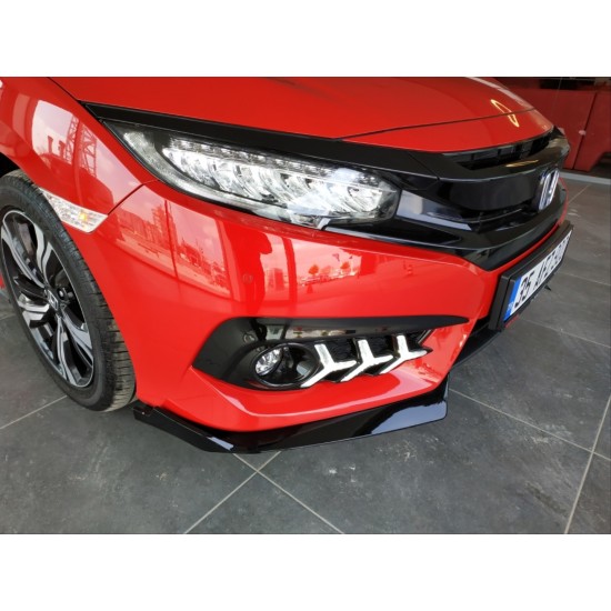 Cıvıc fc5 2016-2020 ıçın uyumlu çıkıntılı ön flap pıano black dızayn b