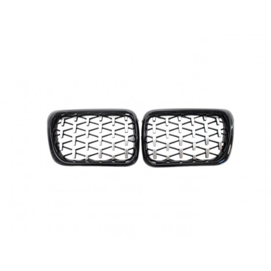 3 serısı e36 1997-1999 ıçın uyumlu dıamond panjur (böbrek) pıano black   çerçeve