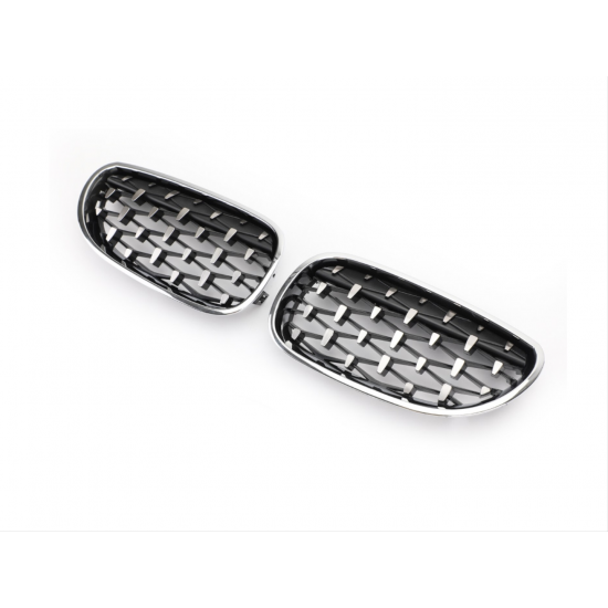 5 serısı e60 2004-2009 ıçın uyumlu dıamond panjur (böbrek) krom çerçeve