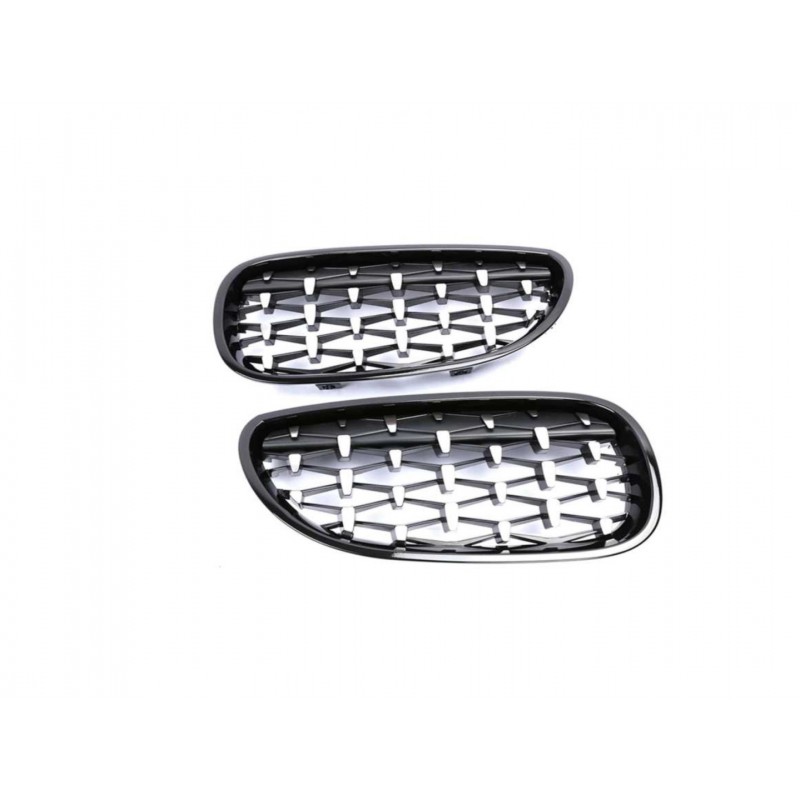 5 serısı e60 2004-2009 ıçın uyumlu dıamond panjur (böbrek) pıano black  çerçeve