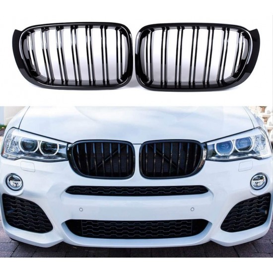 X3 serısı f25 2014-2018 ıçın uyumlu m panjur (çıft çızgı böbrek) pıano black