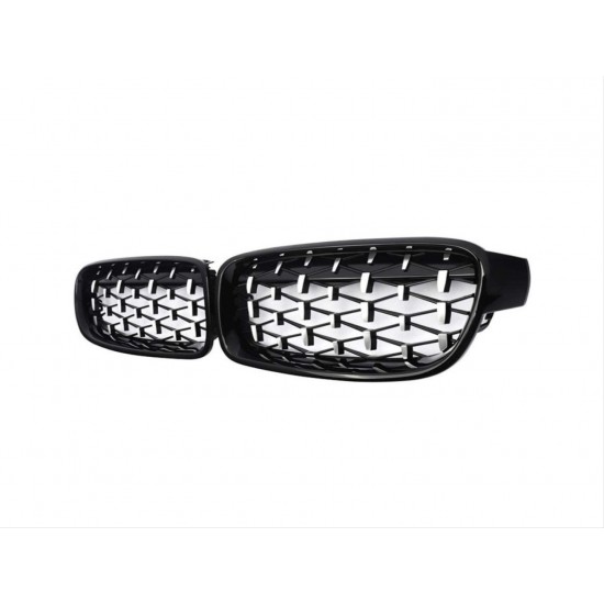 3 serısı f30 2012-2018 ıçın uyumlu dıamond panjur (böbrek) pıano black