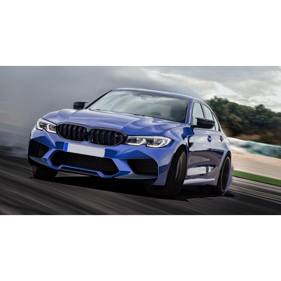 3 serısı g20 2019+ ıçın uyumlu m3 görünüm bobrek (cıft cızgı panjur) -  pıano black