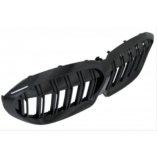 3 serısı g20 2019+ ıçın uyumlu m3 görünüm bobrek (cıft cızgı panjur) -  pıano black