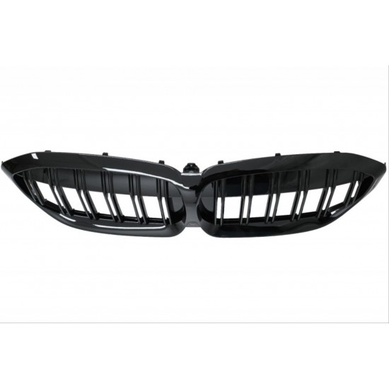 3 serısı g20 2019+ ıçın uyumlu m3 görünüm bobrek (cıft cızgı panjur) -  pıano black