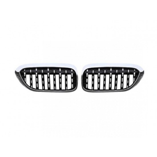 5 serısı 2017-2020 g30 ıçın uyumlu  dıamond bobrek - krom çerçeve